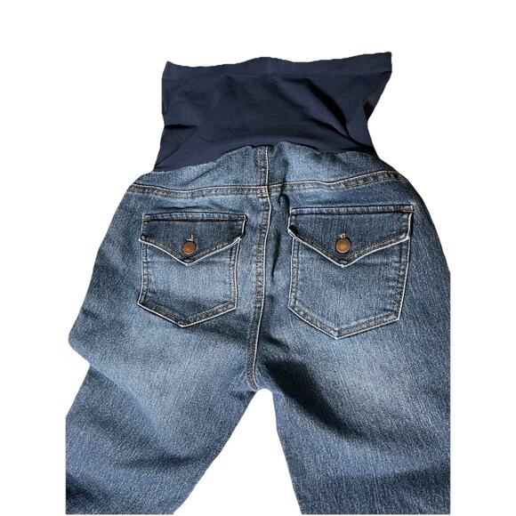 Oh Baby by Motherhood Maternity Jeans Small Bootcut Over Belly Panel Blue‎ - Picture 10 of 10